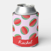 ピンクにスライスしたスイカ模様 缶クーラー (缶正面)