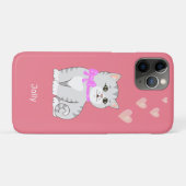ピンクにハートと可愛いトラ柄の子猫 Case-Mate iPhoneケース (裏面(横))