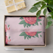 ピンクにバレンタインのティッシュピンクのバラ 薄葉紙 (ギフト)