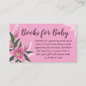ピンクに咲くユリのベビー エンクロージャーカード (正面)