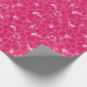 ピンクに咲く白いハイビスカスの花 ラッピングペーパー (角)