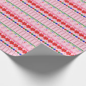 ピンクに咲く醜いクリスマストロピカルピンクフラミンゴ ラッピングペーパー (角)