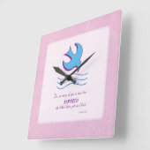 ピンクに対する成人の洗礼服 スクエア壁時計 (傾斜)