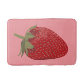 ピンクに熟した赤いちご図解入りの、写真付きの バスマット (正面)