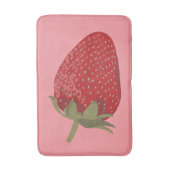 ピンクに熟した赤いちご図解入りの、写真付きの バスマット (正面縦)