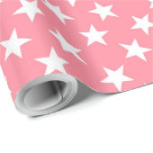 ピンクに白い星 ラッピングペーパー (ロールコーナー)