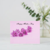 ピンクに紫の花を添えた母の日 ポストカード (スタンド正面)
