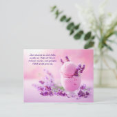 ピンクに花が咲くラベンダーアイスクリーム シーズンポストカード (スタンド正面)