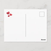 ピンクに赤いハートがいっぱい ポストカード (裏面)