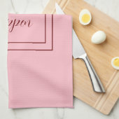 ピンクに輝かせる キッチンタオル (四つ折り)