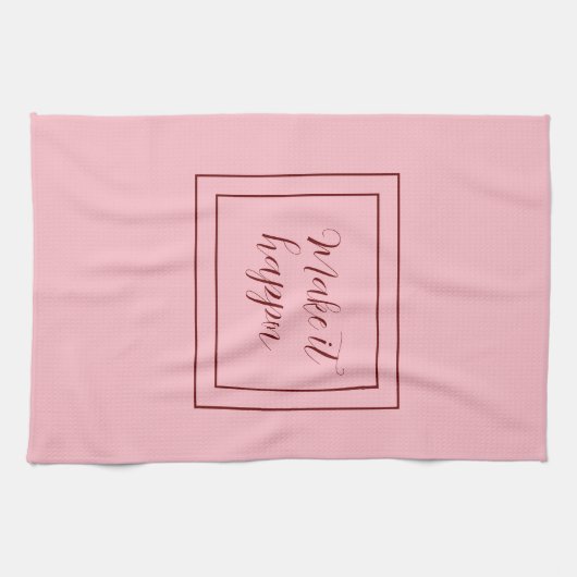 ピンクに輝かせる キッチンタオル (横)