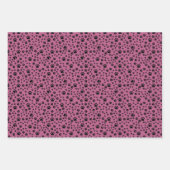 ピンクに黒い前足のプリント ラッピングペーパーシート (正面3)