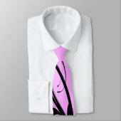 ピンクに黒のアクセント ネクタイ (タイ)
