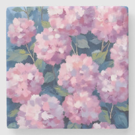 ピンクのあじさいの花 フローラル ストーンコースター