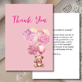 ピンクのあじさいサンキューカード 招待状