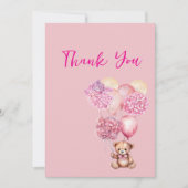 ピンクのあじさいサンキューカード 招待状 (正面)