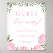 ピンクのあじさいシャワーゲームの数を推測 ポスター (正面)