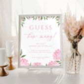 ピンクのあじさいシャワーゲームの数を推測 ポスター