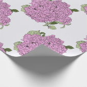 ピンクのあじさい包装紙。 ラッピングペーパー (角)