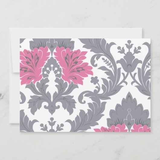 ピンクのあじさい園区と赤ちゃんのシャワー招待を参照 招待状 (裏面)