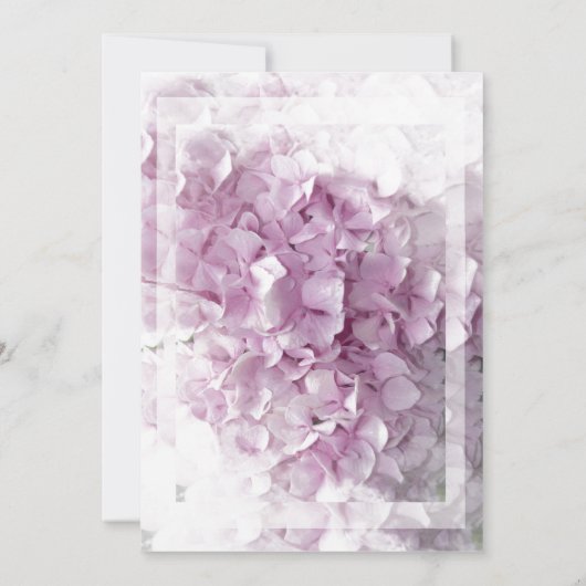 ピンクのあじさい花ベビーシャワー 招待状 (裏面)