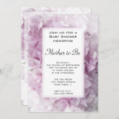 ピンクのあじさい花ベビーシャワー 招待状 (正面/裏面)