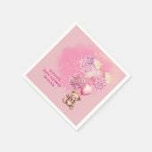 ピンクのあじさい風船が待ち遠しい スタンダードカクテルナプキン (角)