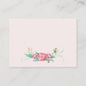 ピンクのあじさい&牡丹「本を持ってくる」赤ちゃんシャワー 紹介カード (裏面)