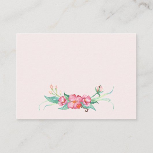 ピンクのあじさい&牡丹「本を持ってくる」赤ちゃんシャワー 紹介カード (裏面)