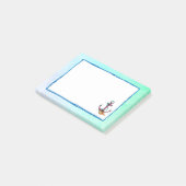 ピンクのいかりで水色のロープと貝殻 ポストイット (アングル)