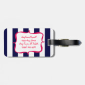 ピンクのいかりのシルエット ラゲッジタグ (裏面横)