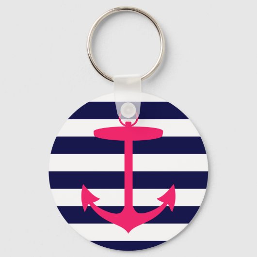 ピンクのいかりシルエット キーホルダー (正面)