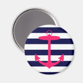 ピンクのいかりシルエット マグネット (正面/裏面)