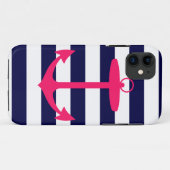 ピンクのいかりシルエット Case-Mate iPhoneケース (裏面(横))