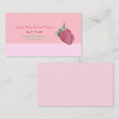 ピンクのいちごのデザインおよびロゴ 名刺 (正面/裏面)