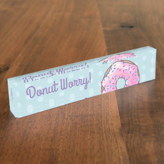 ピンクのいちごドーナツ デスクネームプレート (側面)