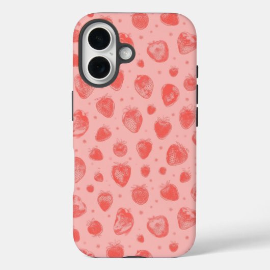 ピンクのいちご柄 Case-Mate iPhoneケース (裏面)