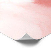 ピンクのうさぎ パステル 超かわいい ハート ブラウンの目 ポスター (角)