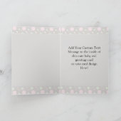 ピンクのおじぎをしたかわいい女の子フクロウ カード (内部)