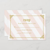 ピンクのおとぎ話のプリンセスのベビーシャワーRSVPカード 出欠カード (正面/裏面)