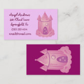 ピンクのおとぎ話の城の名刺 名刺 (正面/裏面)