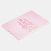 ピンクのおとぎ話の城の赤ちゃんシャワーゲストブック ゲストブック (コーナー)