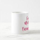 ピンクのおはようの美しいコーヒー・マグ コーヒーマグカップ (中央)