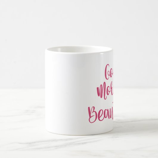 ピンクのおはようの美しいコーヒー・マグ コーヒーマグカップ (中央)