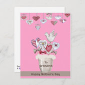 ピンクのおばあちゃんの母の日カード ノートカード (正面/裏面)