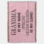 ピンクのおばあちゃんは私の名前を台無し孫 スローブランケット (正面縦)