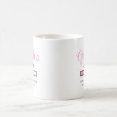 ピンクのおばあちゃん積胎妊娠の告知 コーヒーマグカップ (中央)