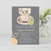 ピンクのおむつの猫ベビーシャワー招待状 招待状 (スタンド正面)