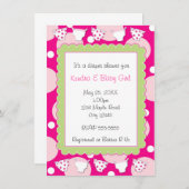 ピンクのおむつシャワー赤ちゃん女の子の招待 招待状 (正面/裏面)