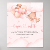 ピンクのおむつラッフルを楽しく待つ ポスター (正面)